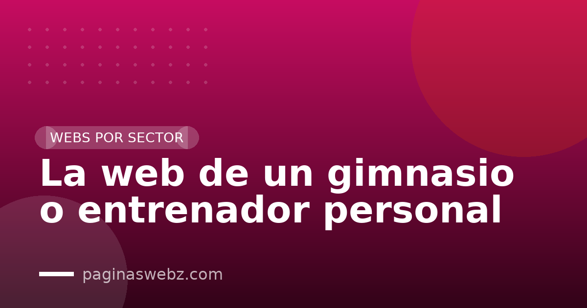 La web de un gimnasio o entrenador personal