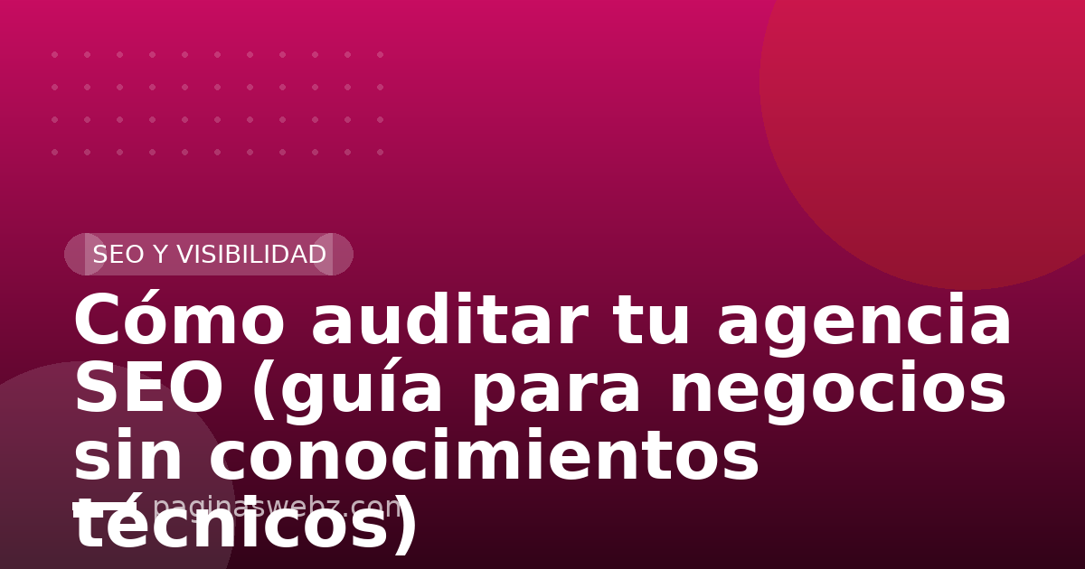 Cómo auditar tu agencia SEO (guía para negocios sin conocimientos técnicos)