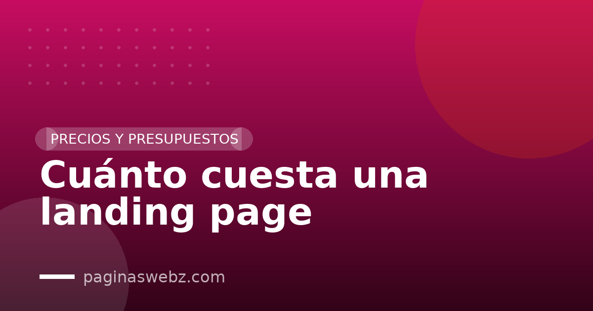 Cuánto cuesta una landing page
