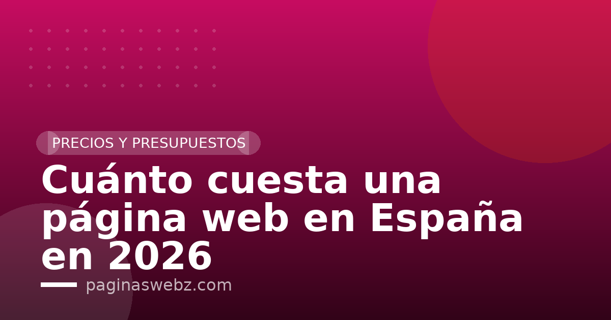 Cuánto cuesta una página web en España en 2026