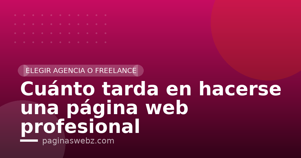 Cuánto tarda en hacerse una página web profesional