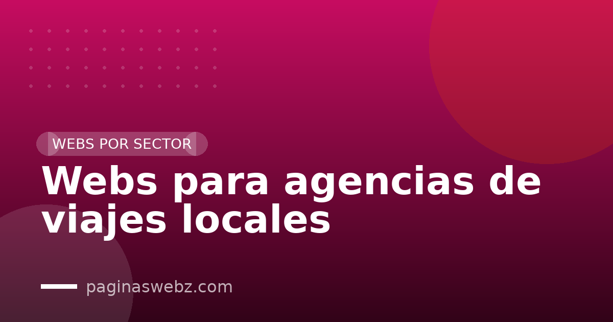 Webs para agencias de viajes locales