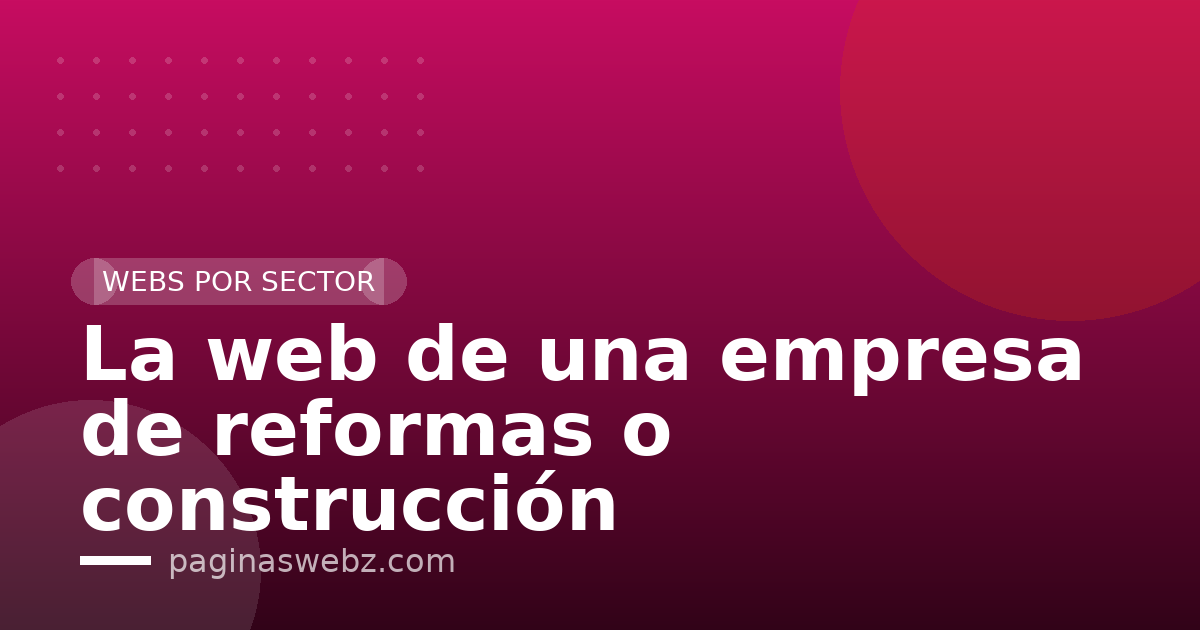 La web de una empresa de reformas o construcción
