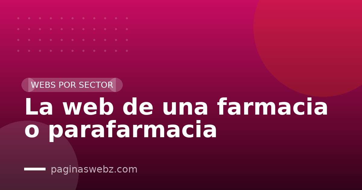 La web de una farmacia o parafarmacia