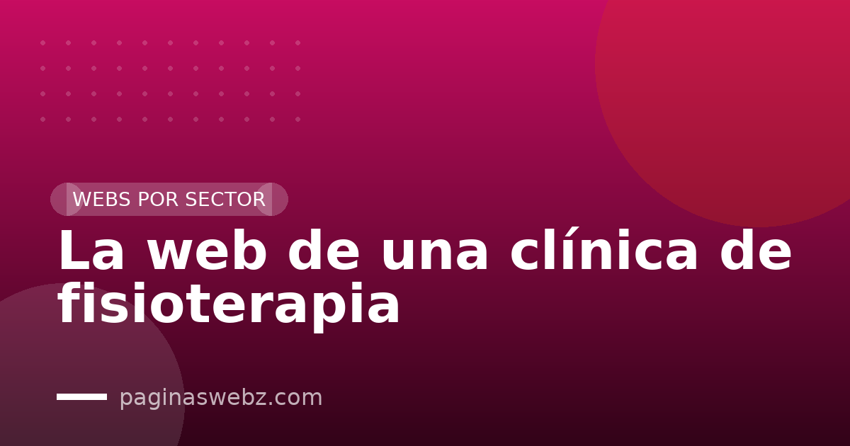 La web de una clínica de fisioterapia
