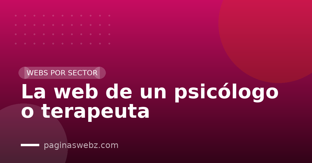 La web de un psicólogo o terapeuta