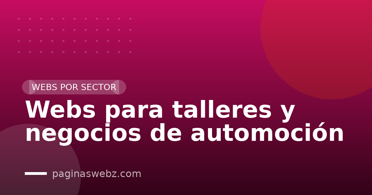 Webs para talleres y negocios de automoción